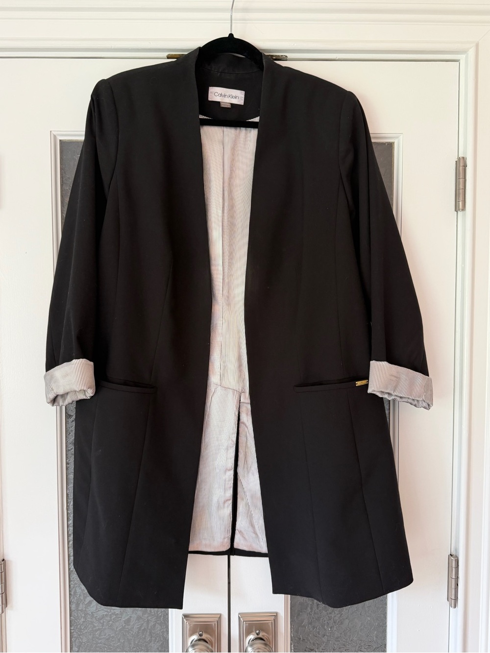 Calvin Klein Long Open Front Blazer